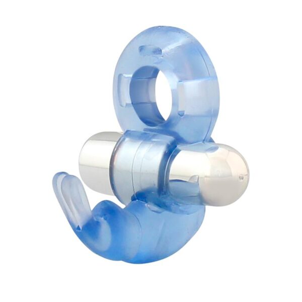 Firey Vibrating Penis Ring with Rabbit Blue - Image 4