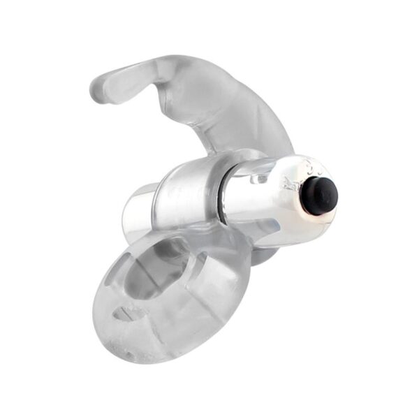 Horizon Vibrating Penis Ring with Rabbit Clear - Image 3