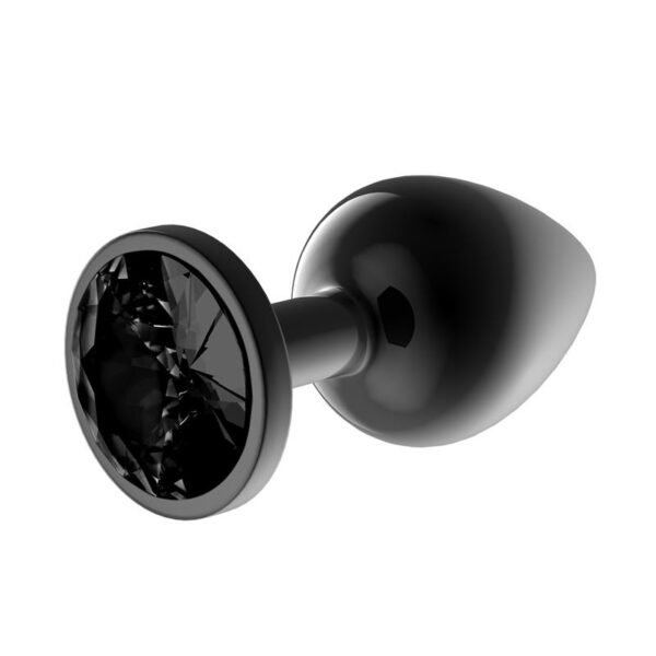 Blackgem Metalic Butt Plug with Jewel Black Size M - Image 3