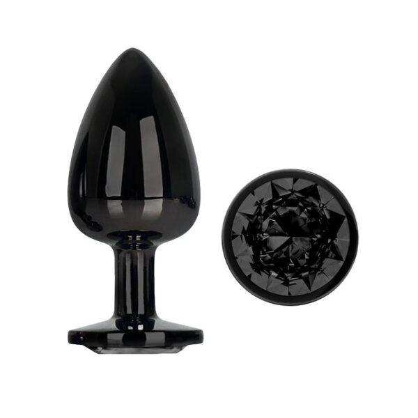 Blackgem Metalic Butt Plug with Black Jewel Size L - Image 2