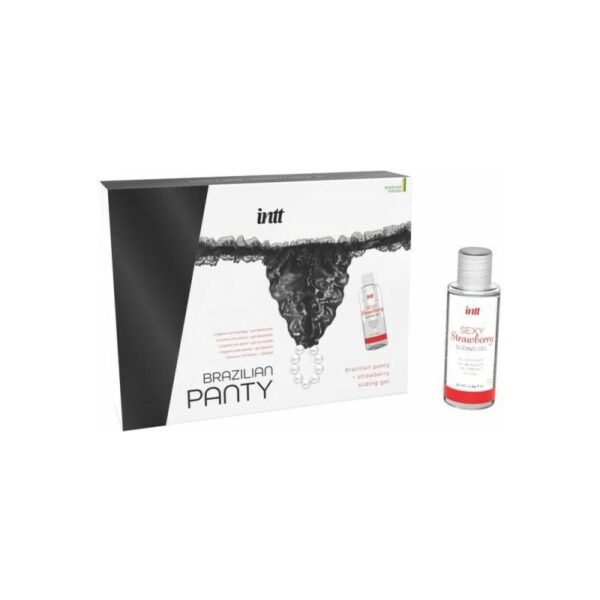 Black Brazilian Panty and Strawberry Slide Gel 50 ml - Image 3