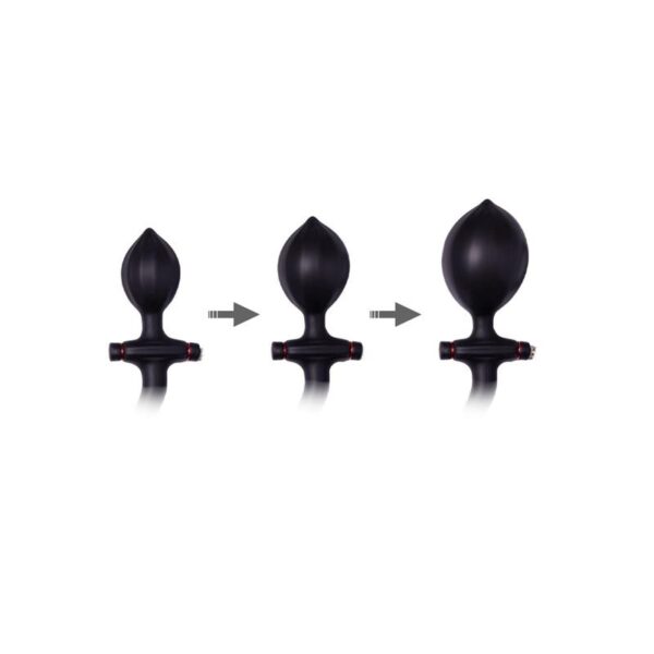 Inflatable Anal Plug with Handle and Pump Black - Image 2