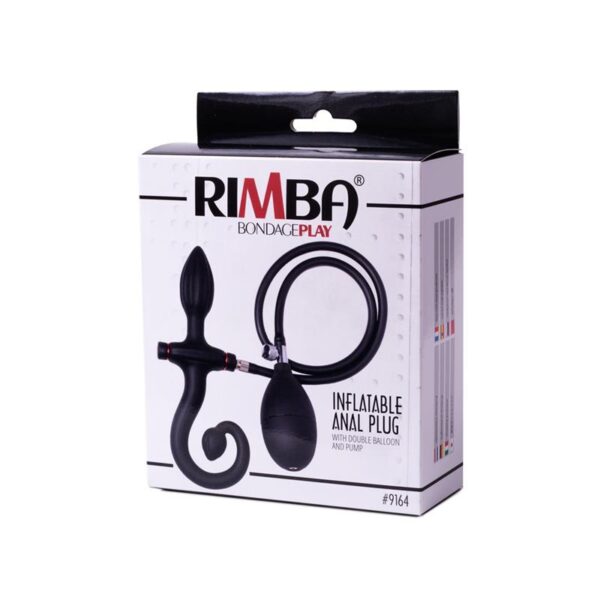 Inflatable Anal Plug with Handle and Pump Black - Image 3
