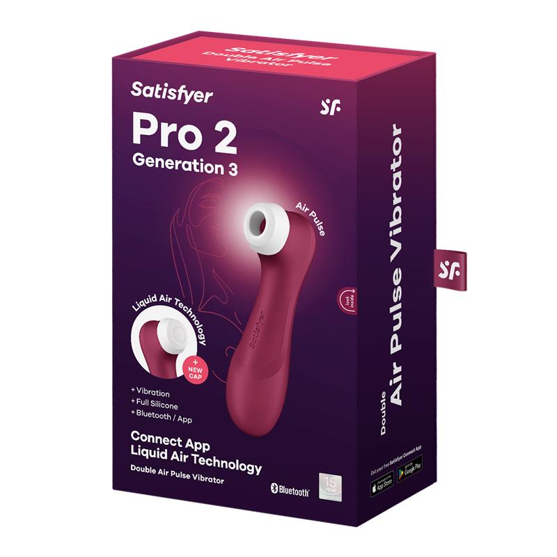 Pro 2 Gene 3 Liquid Air Technology Suction and Vibration App Connect Wine Red - Image 6