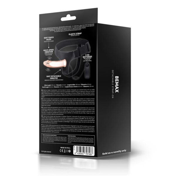 Bemax Detachable Strap-On with Hollow Dildo, Vibration and Remote Control - Image 6