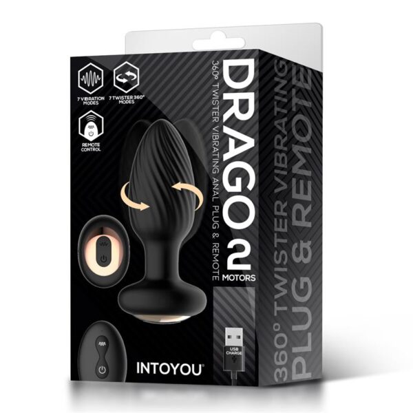 Drago Butt Plug Vibration, 360º Twister Movement and Remote Control - Image 7