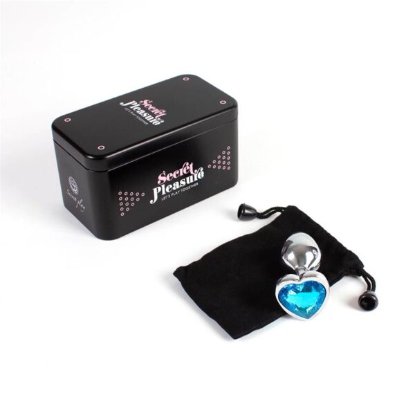 Blue Heart Metal Butt Plug Size S - Image 4