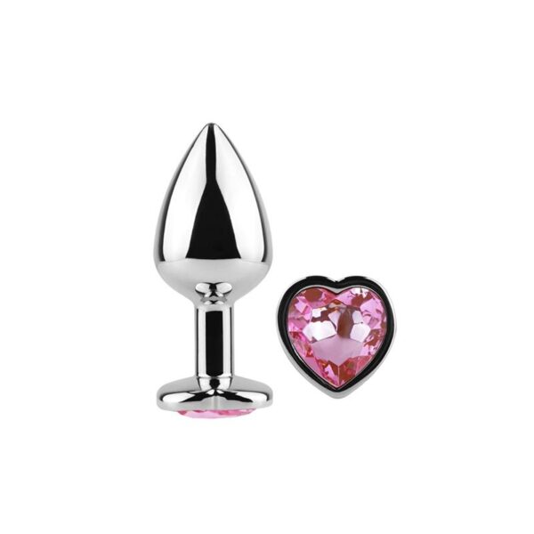 Fuchsia Heart Metal Butt Plug Size S - Image 2