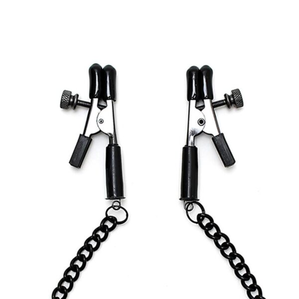Adjustable nipple clamps with black chain - Image 2