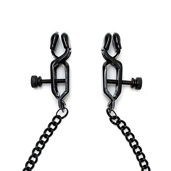 Adjustable nipple clamps with black chain - Image 2