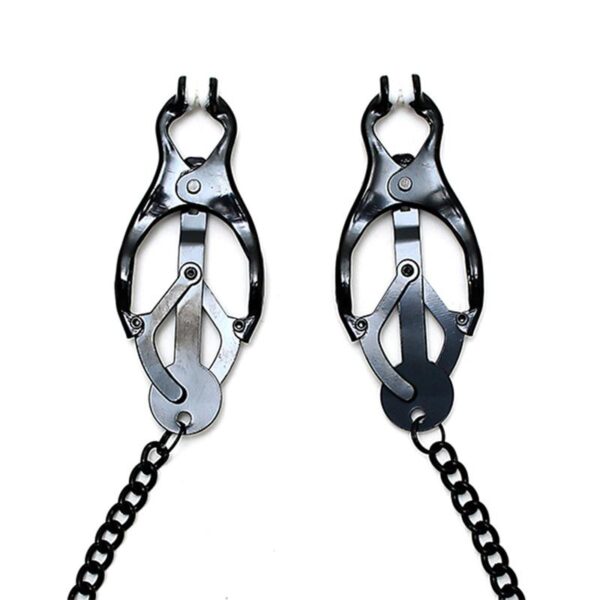 Adjustable nipple clamps butterfly style with black chain - Image 2