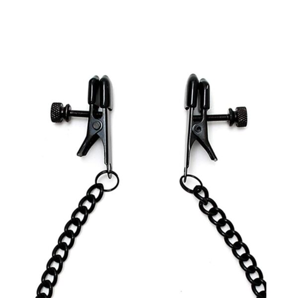 Adjustable nipple clamps with black chain - Image 2