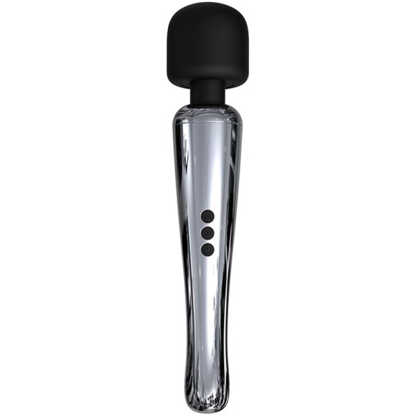 Silvery High-Tech Wand Super Powerful Wireless USB Chrome Silicone - Image 3