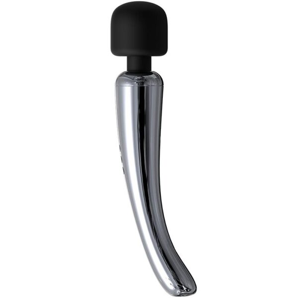 Silvery High-Tech Wand Super Powerful Wireless USB Chrome Silicone - Image 4