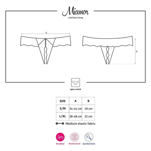 Miamor Crotchless Thong Black - Image 3