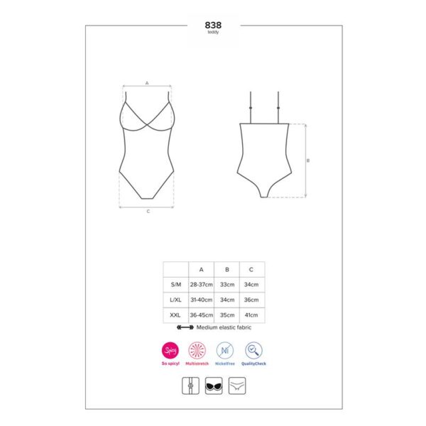 838-TED-1 Bodysuit with Open Crotch Black - Image 4