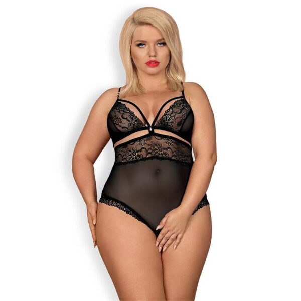838-TED-1 Bodysuit with Open Crotch Black - Image 2