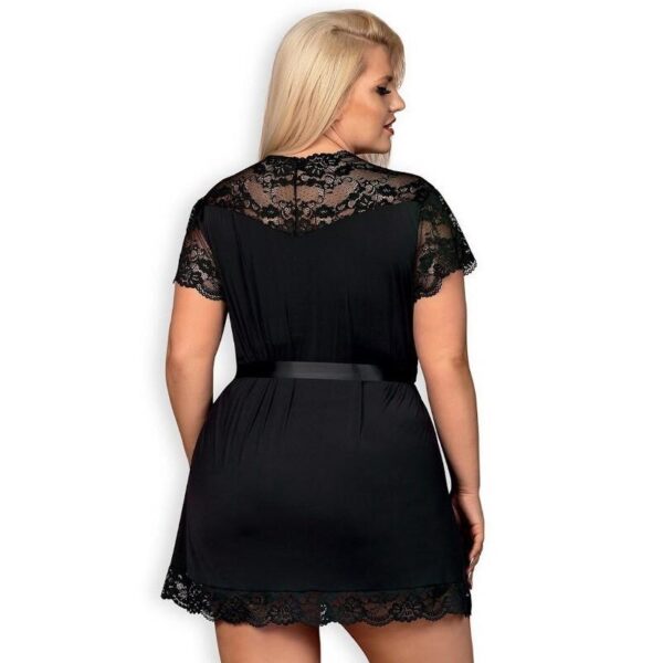 810-PEI-1 Kimono with Lace Black - Image 4