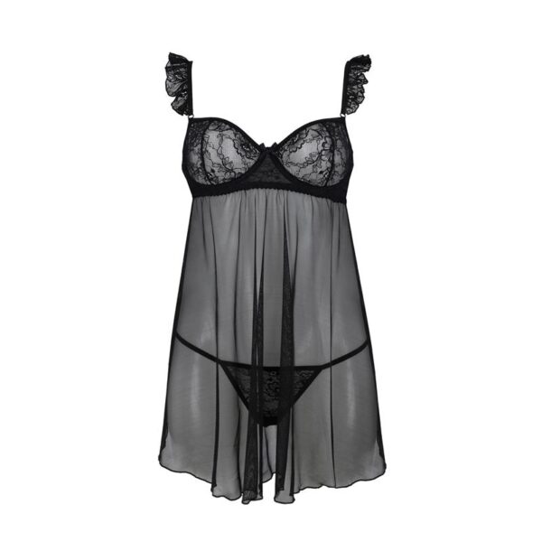 Milagros Chemise and Thong Black - Image 3