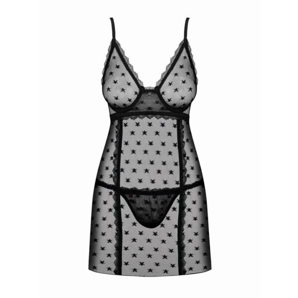 Astralya Sheer Babydoll With Thong - Image 3