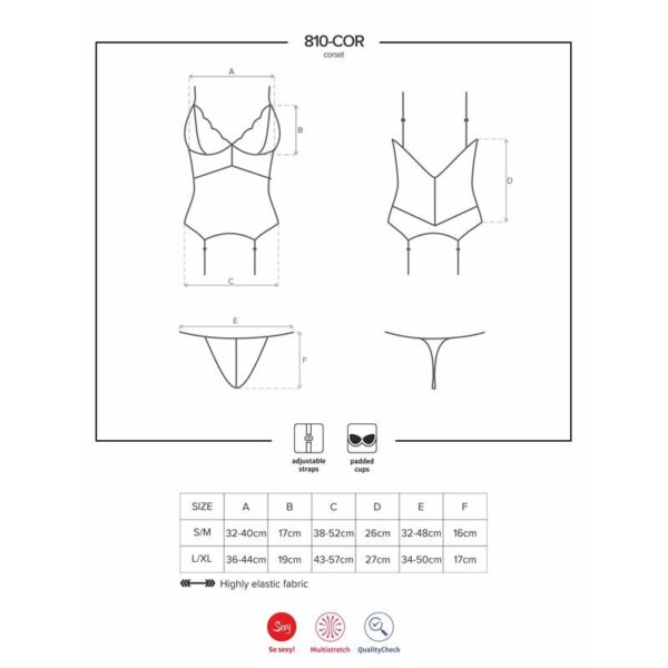 810-COR-2 Corset and Thong White - Image 3