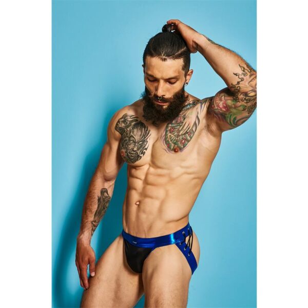 C4M14 Desire Jockstrap Blue Leatherette - Image 5