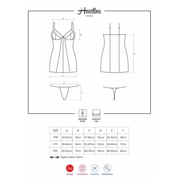 Heartina Chemise and Thong Red - Image 3