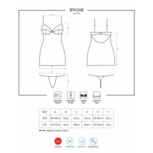 871-CHE-2 Chemise and Thong White - Image 5
