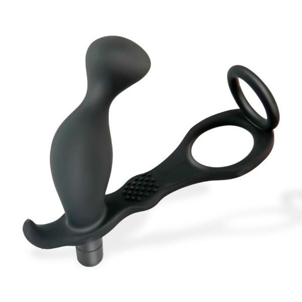 Larimar Vibrating Anal Plug with Penis and Testicles Ring - Image 2