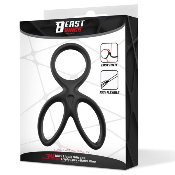 Triple Penis and Testicles Ring Liquid Silicone - Image 11