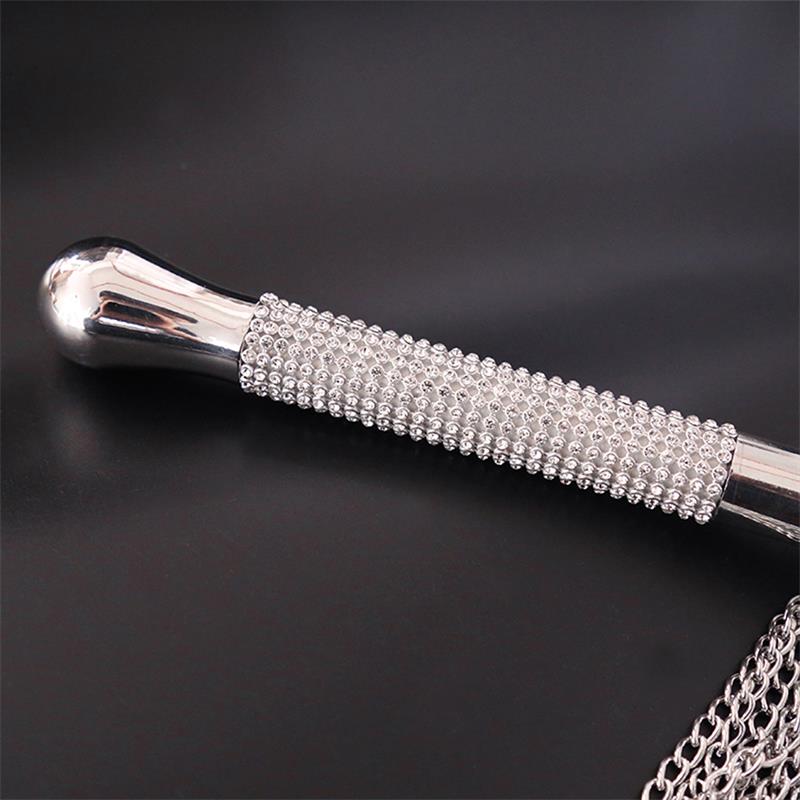 Flogger with Chain Tassel with Rhinestone Handle - Image 5