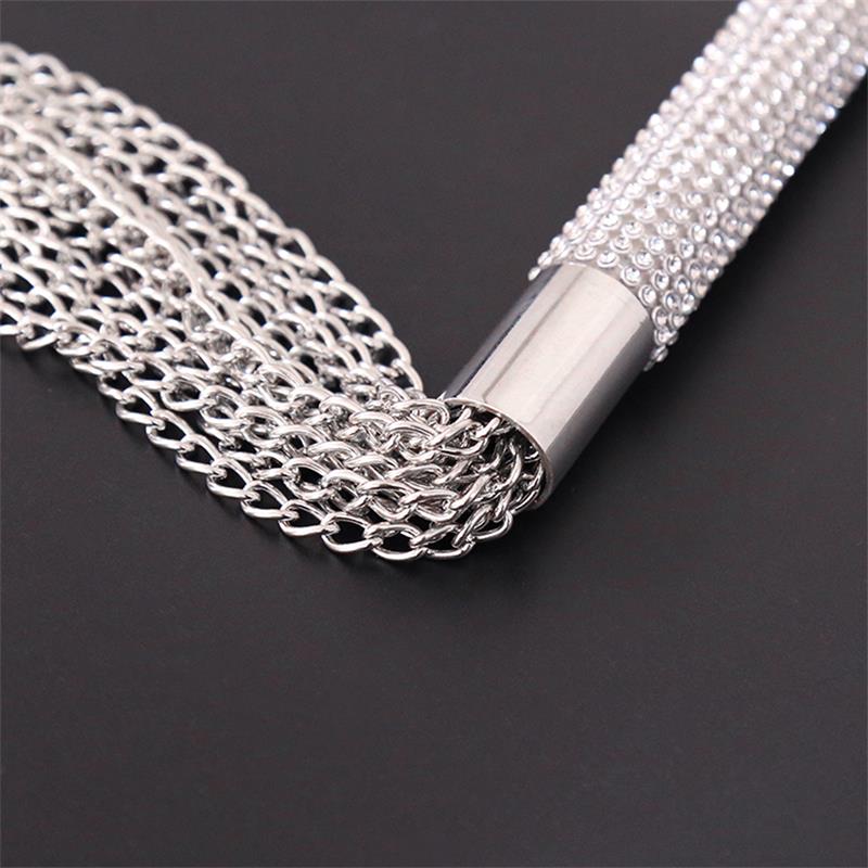 Flogger with Chain Tassel with Rhinestone Handle - Image 6