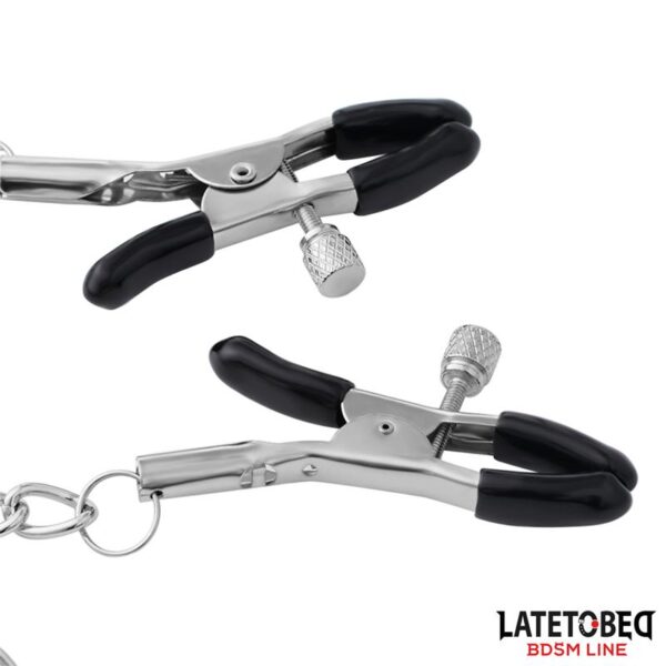Nipple clamps with Chain - Slut - Image 5