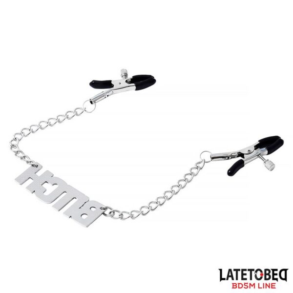Nipple clamps with Chain  - Bitch - Image 4