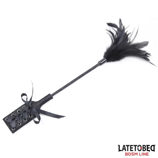 Multi Feathers Tickler and Lace Ribbon Paddle Comb - Image 2