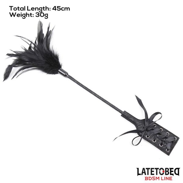 Multi Feathers Tickler and Lace Ribbon Paddle Comb - Image 8