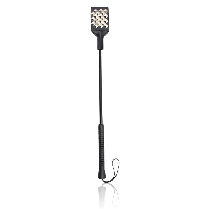 Square riding crop with silver studs 53 cm - Image 2