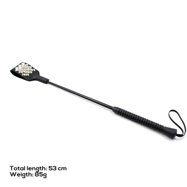 Square riding crop with silver studs 53 cm - Image 6