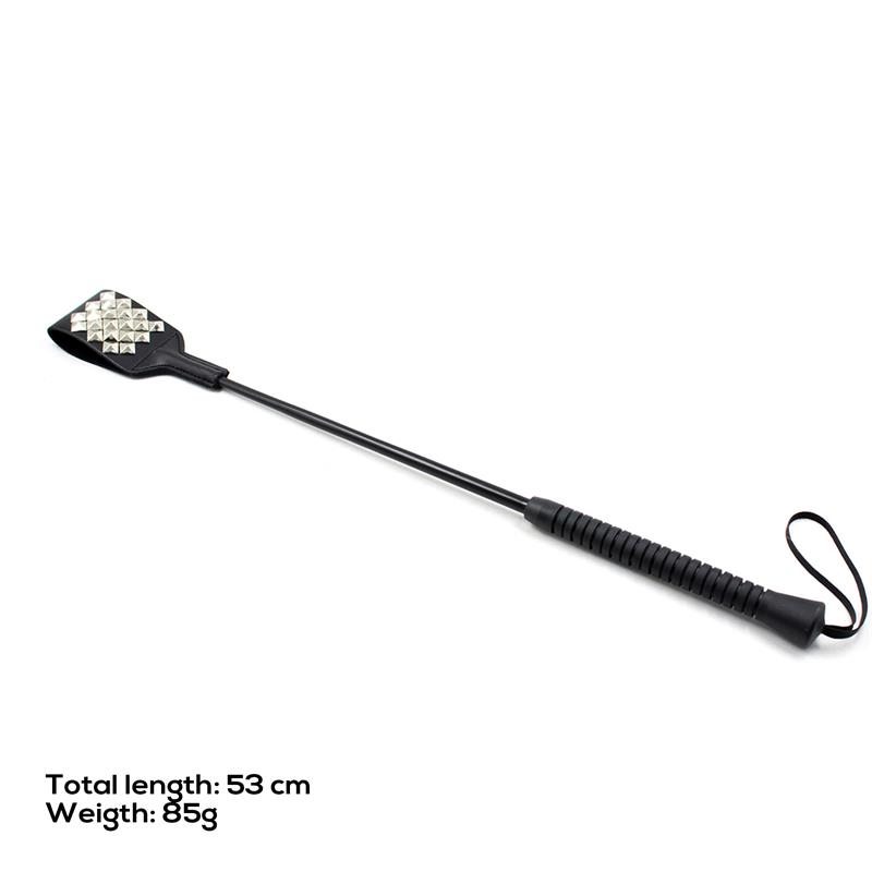 Square riding crop with silver studs 53 cm - Image 6