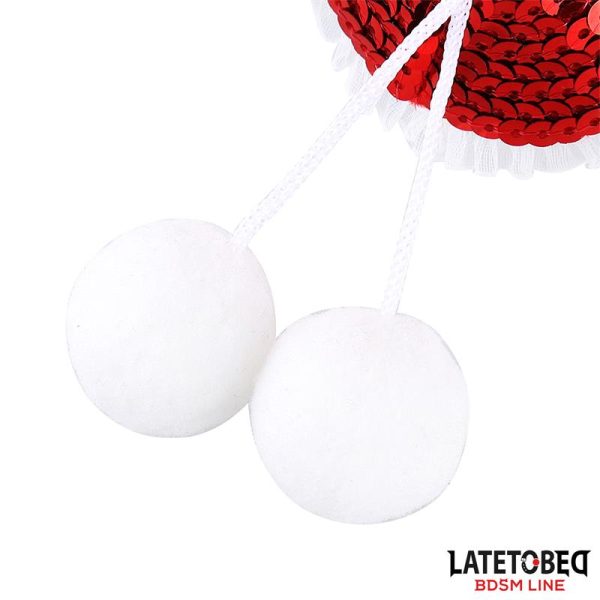 Nipple Pasties with Red Sequin Pom-Pom - Image 5