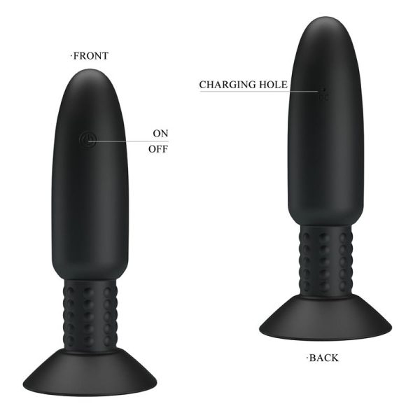 Remote-Controlled Anal Plug with Vibration and Rotation - USB - Image 4