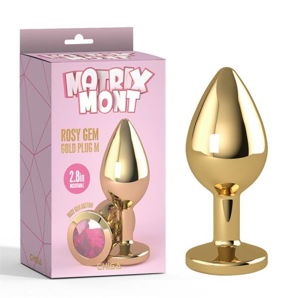 Rosy Gem Golden Anal Plug with Jewel Size M - Image 5