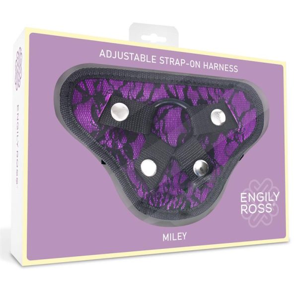 Miley Universal Adjustable Harness with 3 Silicone Rings Purple - Image 3