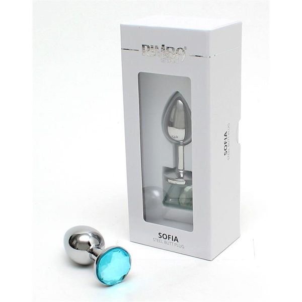 Metal Butt Plug Sofia Blue Jewel - Image 3