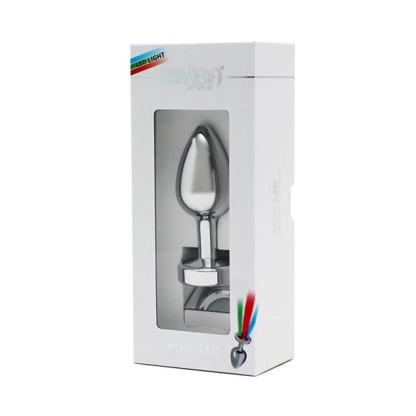 Butt Plug with Led Lights Pisa Silver - Image 7