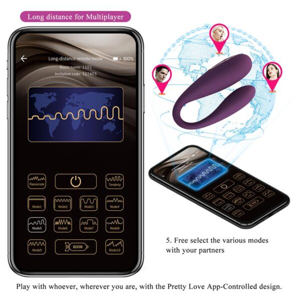 August Vibrador de Parejas App Remote Lila CL12 - Image 16