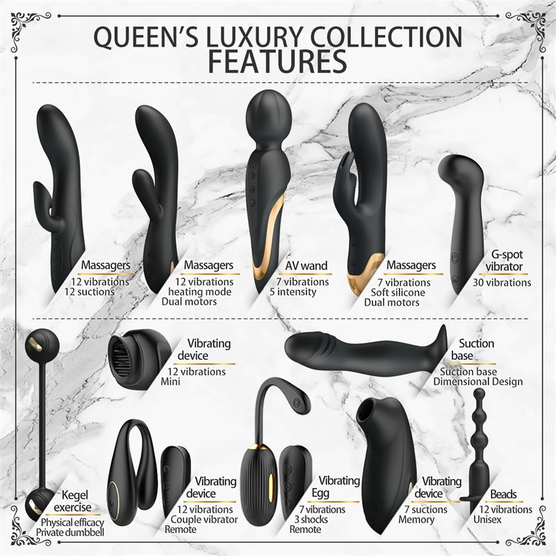 Luxury Set Queens with 12 Toys Black and 18k Gold - Image 2