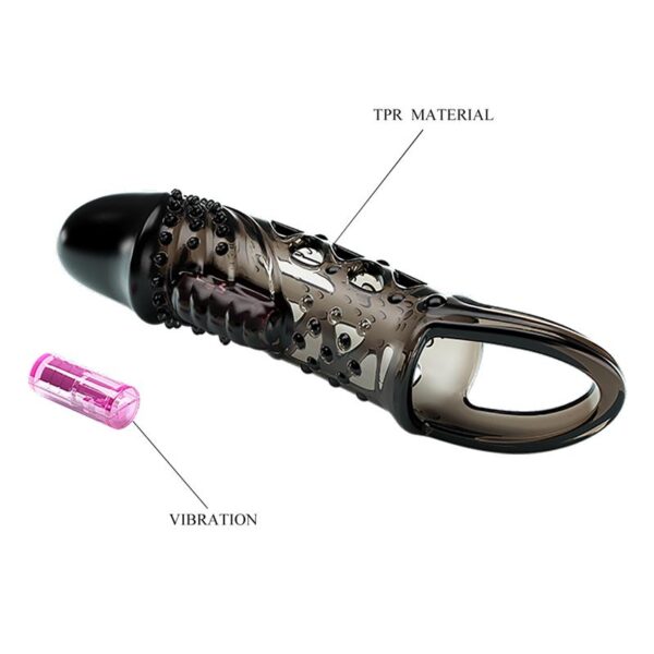 Penis sleeve with vibration Black - Image 5