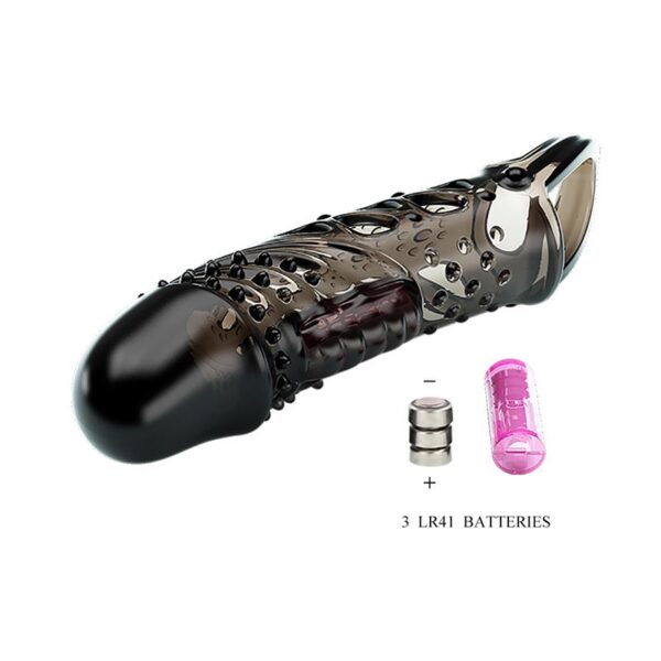Penis sleeve with vibration Black - Image 6