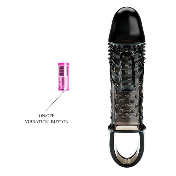 Penis sleeve with vibration Black - Image 7